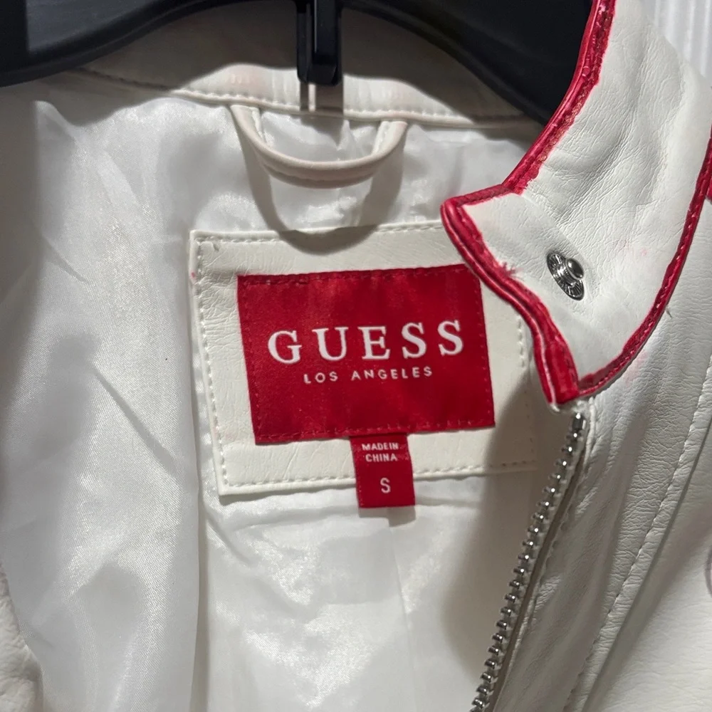 Next White and Blue women’s leather Jacket with Colorful Accents - Picture 5 of 6